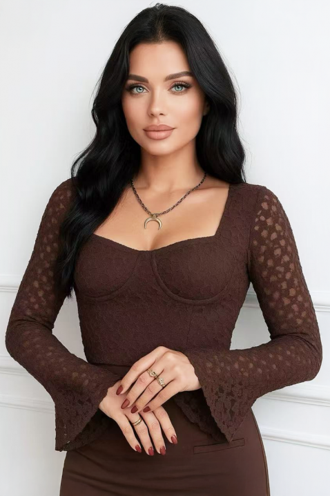 Bluză damă BLENILDA BROWN, Culoare: maro, IVET.RO - Reduceri de până la -80%