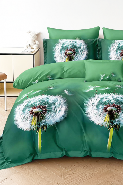 Lenjerie de pat TRIONEFY 200x220 cm bumbac 4 piese, Culoare: verde, IVET.RO - Reduceri de până la -80%