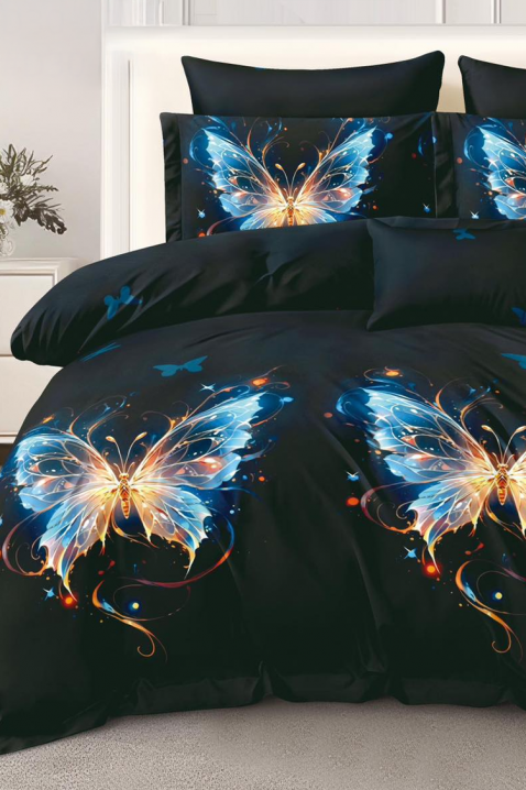 Lenjerie de pat DERMIONY 200x220 cm bumbac 4 piese, Culoare: negru, IVET.RO - Reduceri de până la -80%