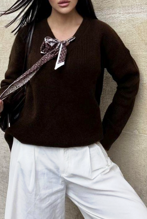 Pulover SHARLINTA BROWN, Culoare: maro, IVET.RO - Reduceri de până la -80%