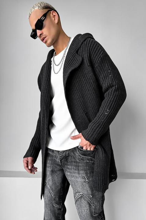 Cardigan bărbați ROLTERO, Culoare: grafit, IVET.RO - Reduceri de până la -80%