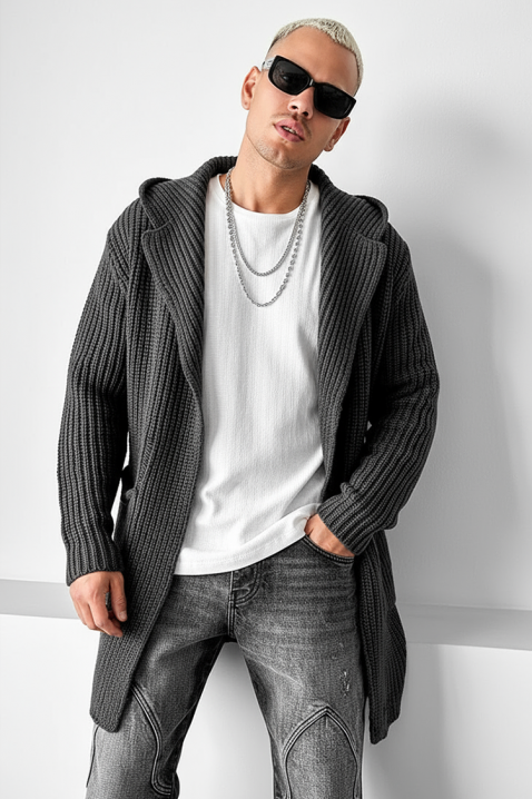 Cardigan bărbați ROLTERO, Culoare: grafit, IVET.RO - Reduceri de până la -80%