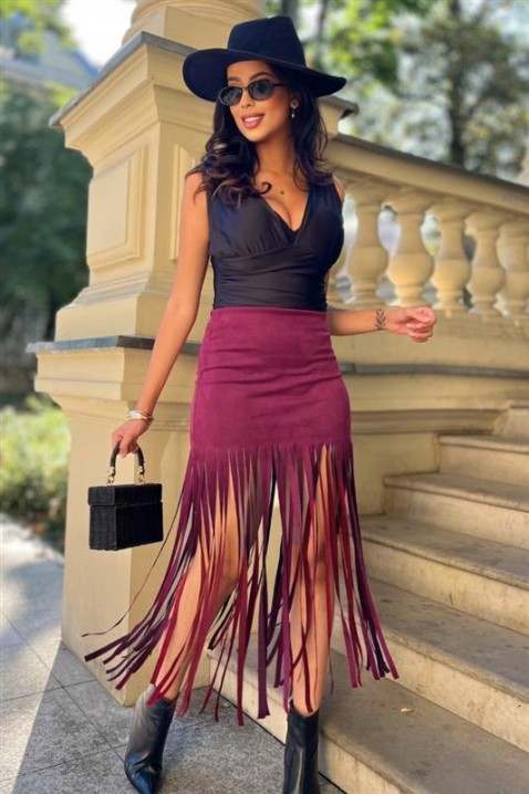 Fustă DERMINDA BORDO, Culoare: bordo, IVET.RO - Reduceri de până la -80%