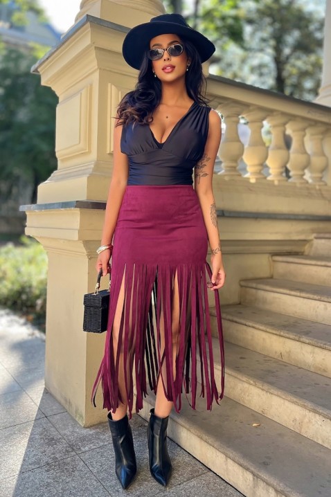 Fustă DERMINDA BORDO, Culoare: bordo, IVET.RO - Reduceri de până la -80%