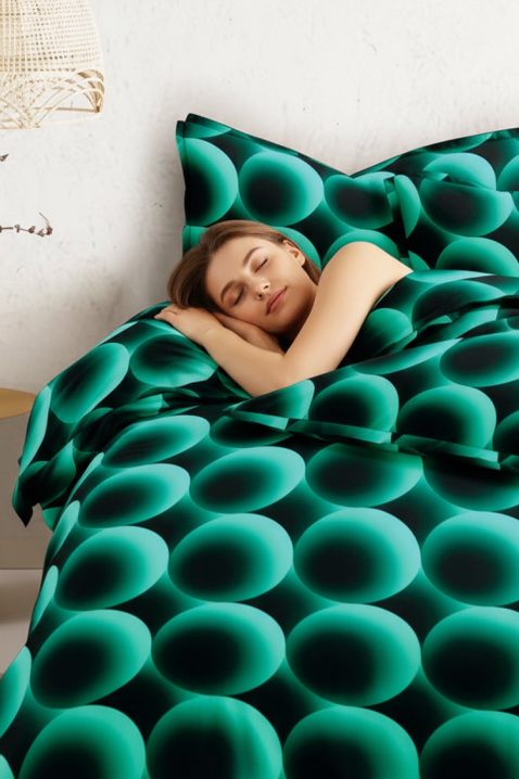 Lenjerie de pat VEPOLDY 200x220 cm bumbac 4 piese, Culoare: verde, IVET.RO - Reduceri de până la -80%