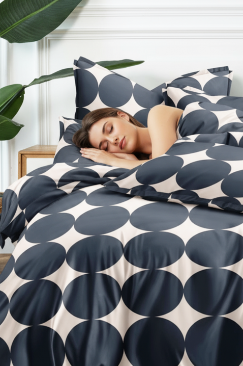 Lenjerie de pat ZERMOHY 200x220 cm bumbac 4 piese, Culoare: negru, IVET.RO - Reduceri de până la -80%