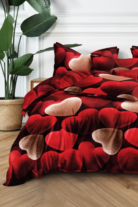 Lenjerie de pat SERFONY 160x200 cm bumbac 4 piese, Culoare: roșu, IVET.RO - Reduceri de până la -80%