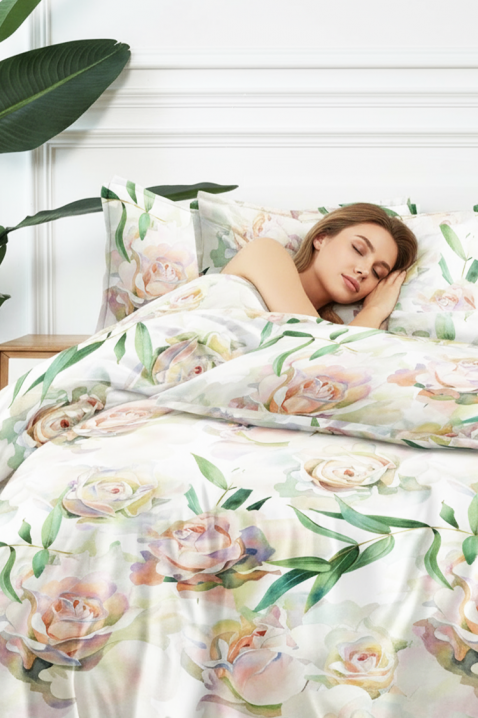 Lenjerie de pat ZERMIOFY 200x220 cm bumbac 4 piese, Culoare: multicolor, IVET.RO - Reduceri de până la -80%