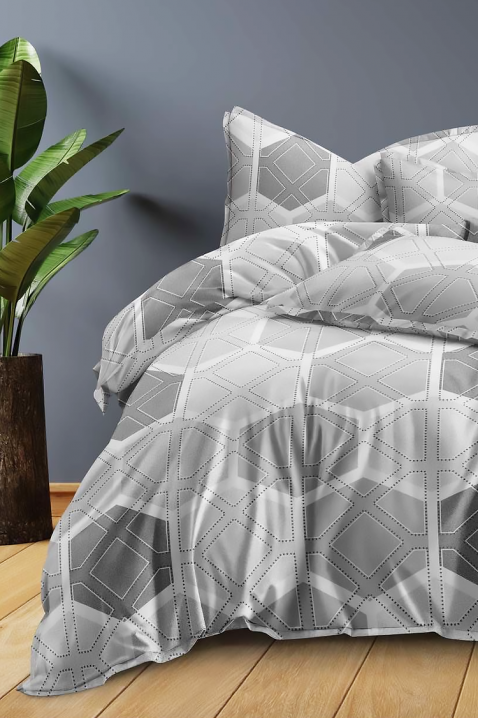Lenjerie de pat GERDONY 160x200 cm bumbac 4 piese, Culoare: gri, IVET.RO - Reduceri de până la -80%
