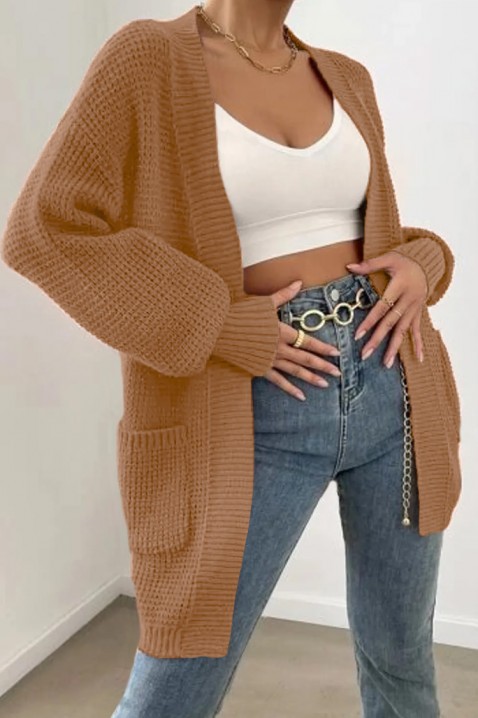 Cardigan VISTALFA CAMEL, Culoare: maro deschis    , IVET.RO - Reduceri de până la -80%