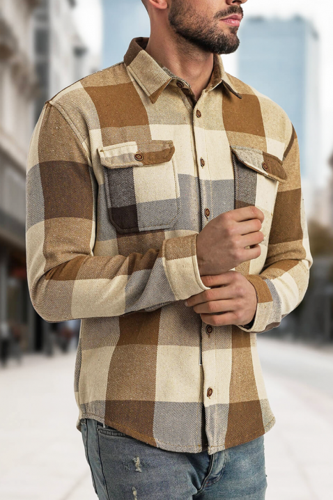 Cămașă bărbați MOLTONO, Culoare: bej, IVET.RO - Reduceri de până la -80%