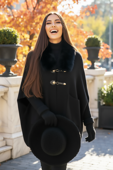 Palton AMOLGINA BLACK, Culoare: negru, IVET.RO - Reduceri de până la -80%