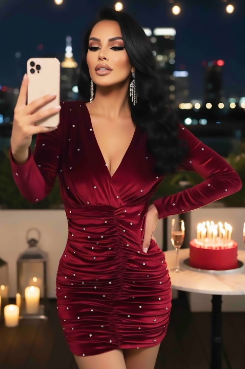 Rochie TREVOLDA BRODO, Culoare: bordo, IVET.RO - Reduceri de până la -80%