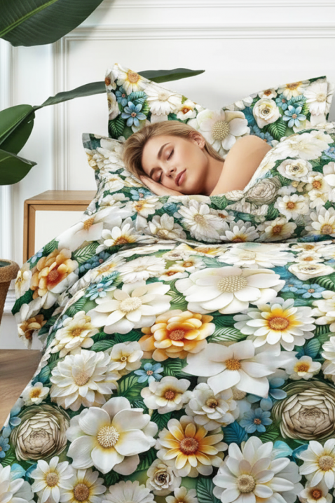 Lenjerie de pat SERMOFY 180x200 bumbac 3 piese, Culoare: multicolor, IVET.RO - Reduceri de până la -80%