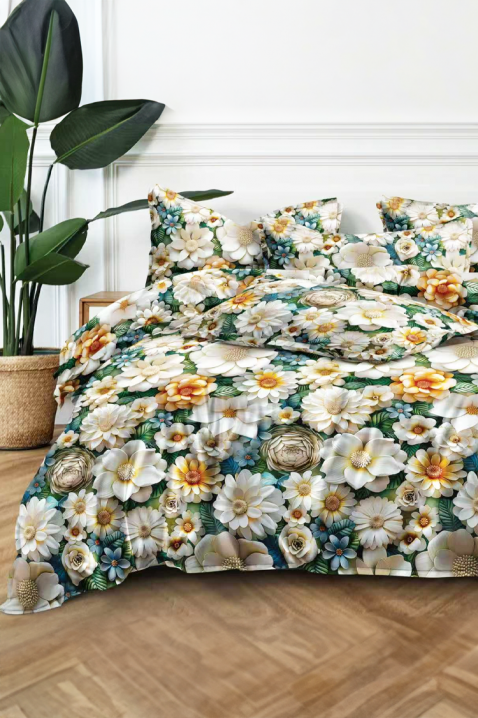 Lenjerie de pat SERMOFY 200x220 cm bumbac 3 piese, Culoare: multicolor, IVET.RO - Reduceri de până la -80%