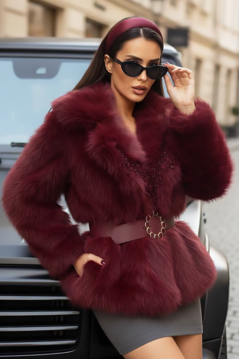 Palton MEMELONDA BORDO, Culoare: bordo, IVET.RO - Reduceri de până la -80%