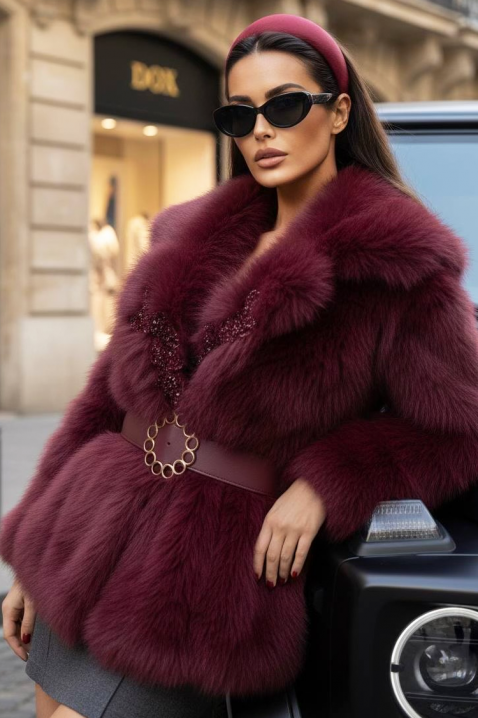 Palton MEMELONDA BORDO, Culoare: bordo, IVET.RO - Reduceri de până la -80%