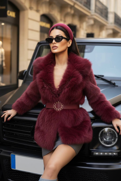 Palton MEMELONDA BORDO, Culoare: bordo, IVET.RO - Reduceri de până la -80%