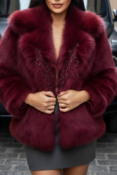 Palton MEMELONDA BORDO, Culoare: bordo, IVET.RO - Reduceri de până la -80%