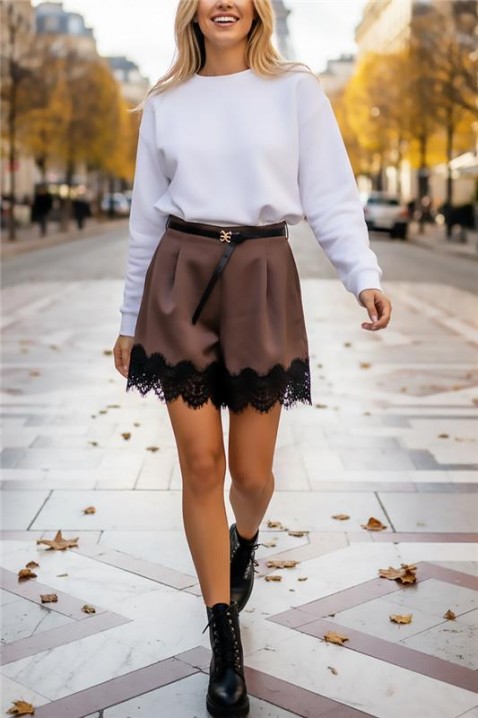 Pantaloni scurți BELVENDA BROWN, Culoare: maro, IVET.RO - Reduceri de până la -80%