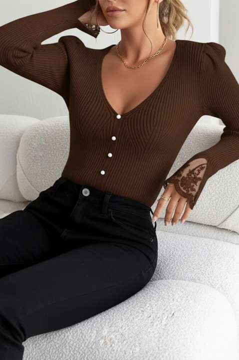 Bluză damă ZLOVELDA BROWN, Culoare: maro, IVET.RO - Reduceri de până la -80%