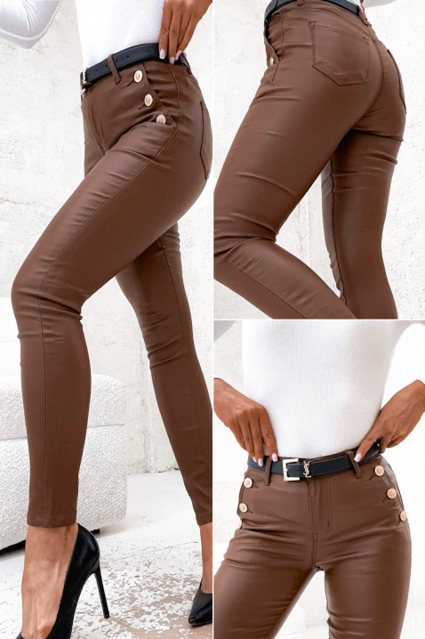 Pantaloni TEBRIADA, Culoare: maro, IVET.RO - Reduceri de până la -80%