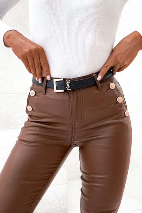 Pantaloni TEBRIADA, Culoare: maro, IVET.RO - Reduceri de până la -80%