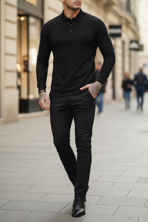 Bluză bărbați LEROJO BLACK, Culoare: negru, IVET.RO - Reduceri de până la -80%