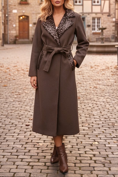 Palton FLEDILZA BROWN, Culoare: maro, IVET.RO - Reduceri de până la -80%