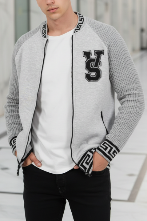 Cardigan bărbați KREFOZ GREY, Culoare: gri, IVET.RO - Reduceri de până la -80%