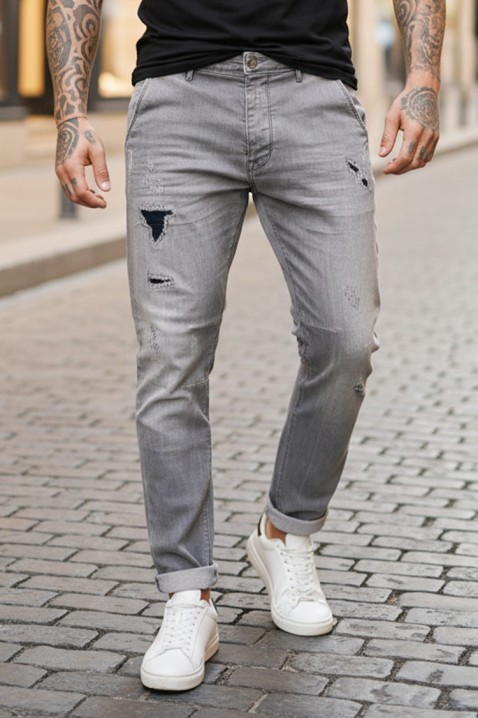 Blugi bărbăti KARLODO GREY, Culoare: gri, IVET.RO - Reduceri de până la -80%