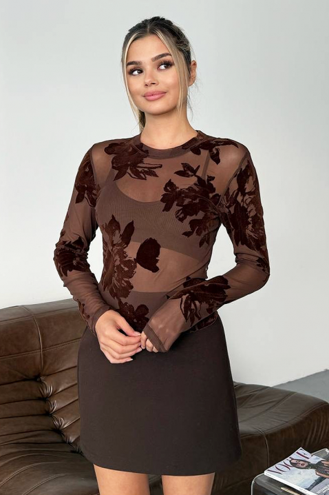 Bluză damă APLEONA BROWN, Culoare: maro, IVET.RO - Reduceri de până la -80%