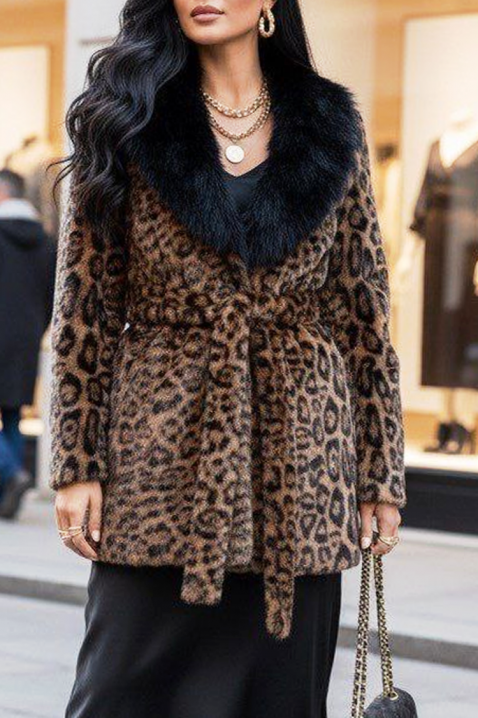 Palton KATELINDA, Culoare: leopard, IVET.RO - Reduceri de până la -80%