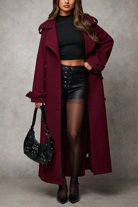 Palton PREMIELA BORDO, Culoare: bordo, IVET.RO - Reduceri de până la -80%