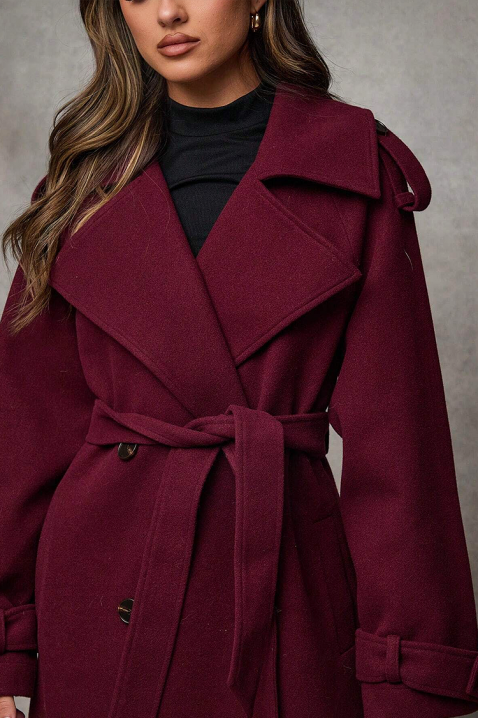 Palton PREMIELA BORDO, Culoare: bordo, IVET.RO - Reduceri de până la -80%