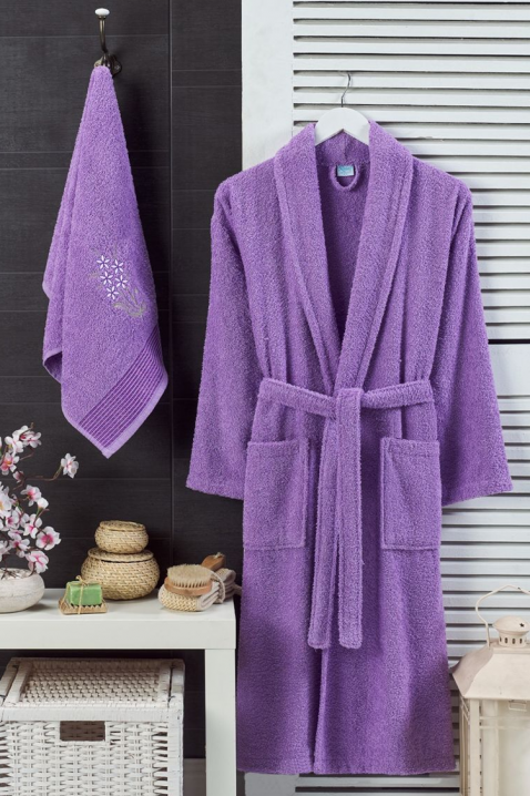 Set halat de baie cu prosop DRONEIFA LILA, Culoare: lila, IVET.RO - Reduceri de până la -80%