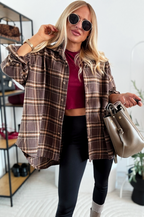 Cămașă damă ZARDELDA, Culoare: maro, IVET.RO - Reduceri de până la -80%