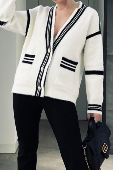 Cardigan VROVELDA, Culoare: alb, IVET.RO - Reduceri de până la -80%