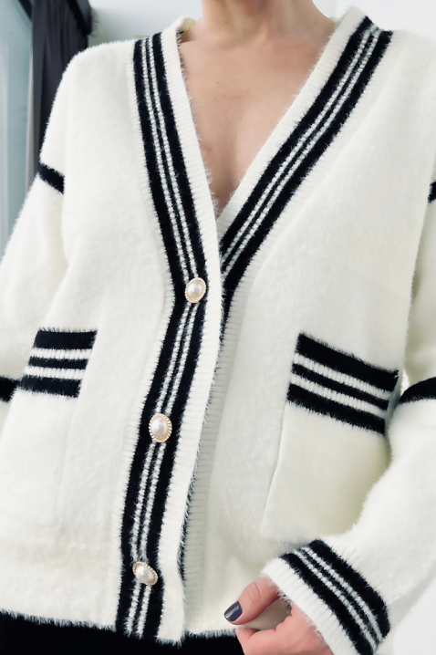 Cardigan VROVELDA, Culoare: alb, IVET.RO - Reduceri de până la -80%