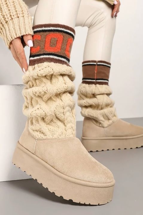 Cizme KARMENZA ECRU, Culoare: ecru, IVET.RO - Reduceri de până la -80%