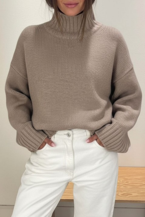 Pulover LICOLNA, Culoare: mocca, IVET.RO - Reduceri de până la -80%