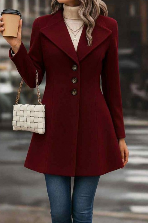 Palton MENDIONA BORDO, Culoare: bordo, IVET.RO - Reduceri de până la -80%