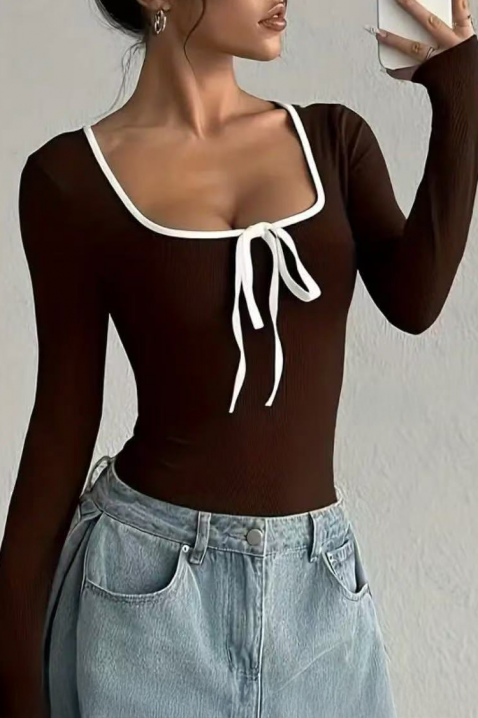 Bluză damă VRIONZA BROWN, Culoare: maro, IVET.RO - Reduceri de până la -80%