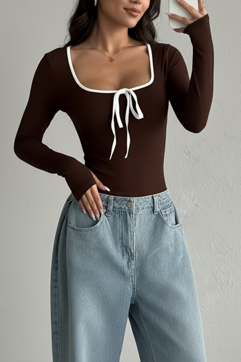 Bluză damă VRIONZA BROWN, Culoare: maro, IVET.RO - Reduceri de până la -80%