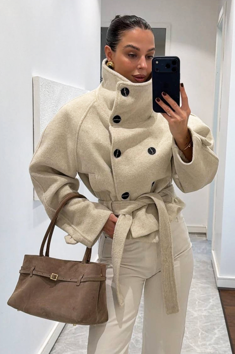 Palton GREIONA ECRU, Culoare: ecru, IVET.RO - Reduceri de până la -80%