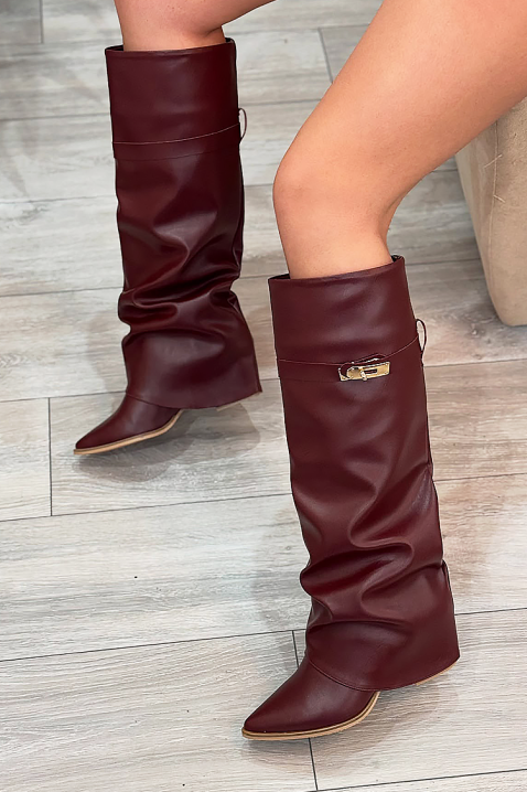 Cizme GIVENDRA BORDO, Culoare: bordo, IVET.RO - Reduceri de până la -80%