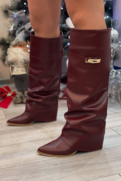 Cizme GIVENDRA BORDO, Culoare: bordo, IVET.RO - Reduceri de până la -80%