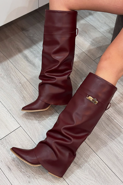 Cizme GIVENDRA BORDO, Culoare: bordo, IVET.RO - Reduceri de până la -80%