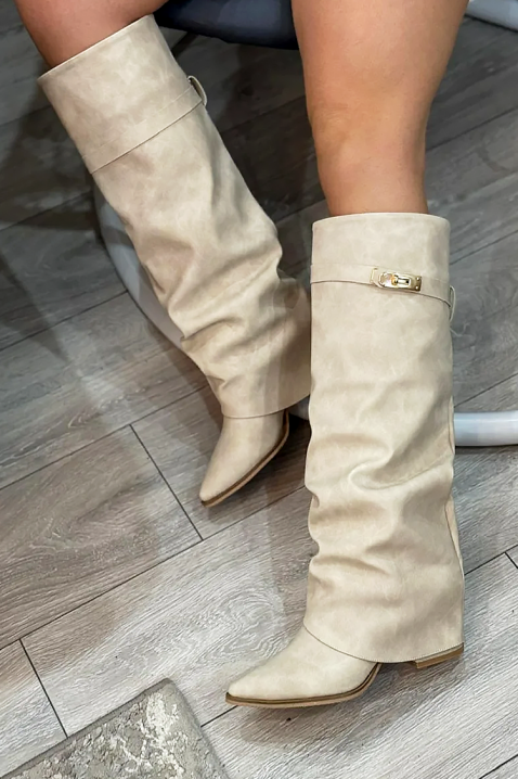 Cizme GIVENDRA ECRU, Culoare: ecru, IVET.RO - Reduceri de până la -80%