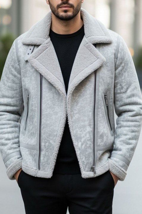 Geacă bărbați BERMENGO, Culoare: gri deschis  , IVET.RO - Reduceri de până la -80%